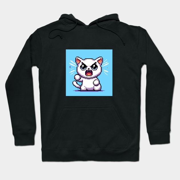 Angry cat in pixel art Hoodie by Rembetek